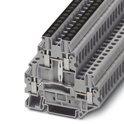 Phoenix Contact Multi-Level Terminal Block; UTTB  4-PV; 30A; 600V; 2-Level; #26 - #10; Screw Connection; Gray